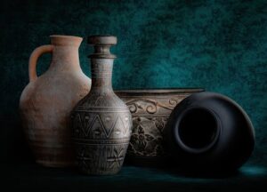 Zdobená keramika - vázy a misky