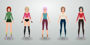 Ženy stojící ve sportovním oblečení při aerobiku