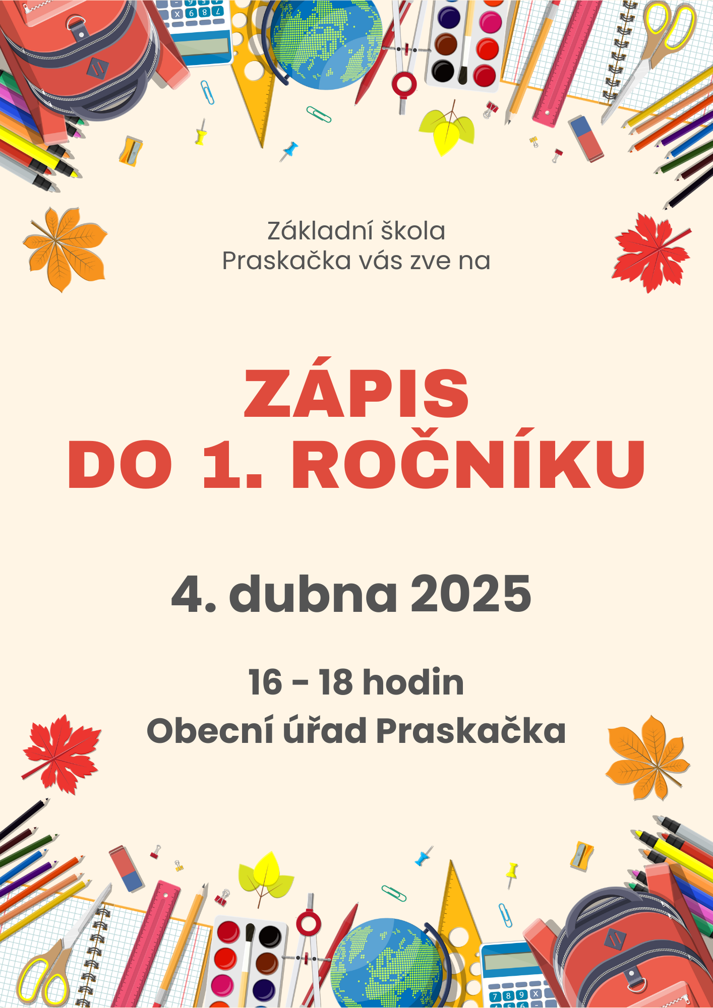 Přečtete si více ze článku 4.4.2025 Zápis do prvního ročníku pro školní rok 2025/2026